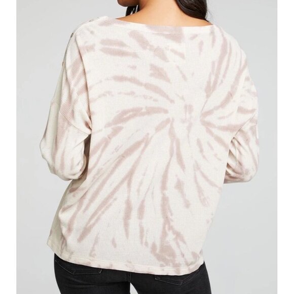 Chaser Heritage Waffle Long Sleeve Snap Drop Shoulder Tee Size S 60% Cotton 40% - Picture 8 of 11